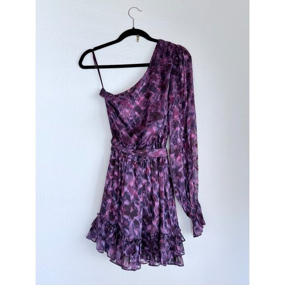 NWT Ramy Brook Michelle Silk Blend One Shoulder Dress in Vibrant Purple Size 0 - Picture 6 of 14